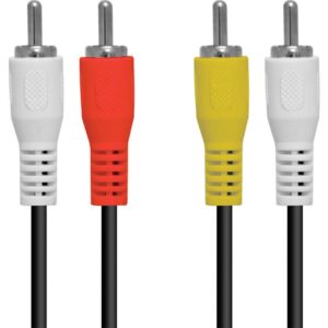 CABO VIDEO COMPOSTO 3 RCA X 3 RCA PARA ÁUDIO E VÍDEO 1,5 METROS - (PACOTE COM 10 UNIDADES)