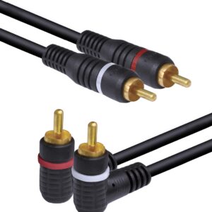 CABO DE ÁUDIO 2 RCA PARA 2 RCA CONECTOR 90° - 5 METROS (10 UNIDADES) - L22M