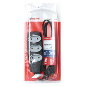 EXTENSAO ELETRICA NOSHOCK 3 TOMADAS 2 PINOS 10A CABO 1,3MTS 2X0,75MM GRAFITE | DN1904