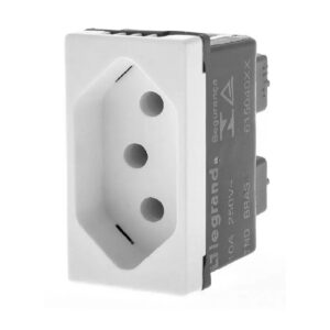 MODULO CONECTOR TOMADA LEGRAND PIAL PLUS+ 2P+T 10A 250V 1M BRANCO | 615040BC