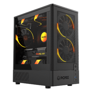 GABINETE GAMER PCYES KAURI BLACK VULCAN - GKRIBV