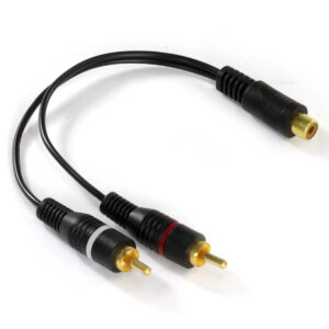 CABO Y RCA FÊMEA X 2 RCA MACHO 20 CM (10 UNIDADES) - YRF2RM-20