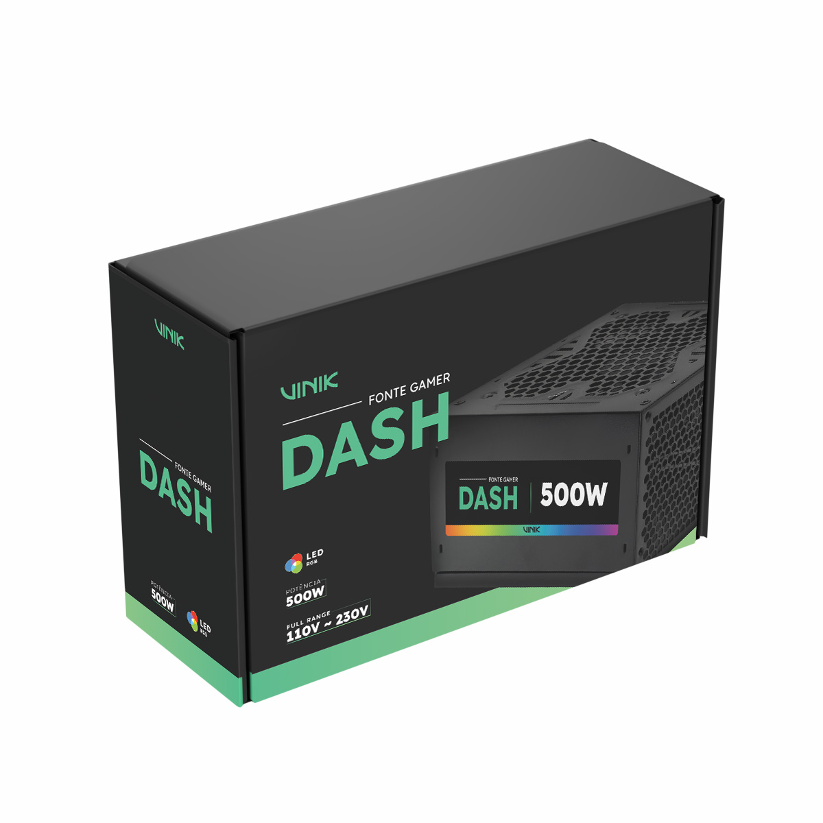 FONTE GAMER DASH 500W PRETO COM FAN LED RGB - VFG500WPR - Imagem 20