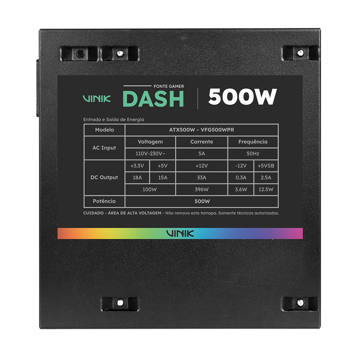 FONTE GAMER DASH 500W PRETO COM FAN LED RGB - VFG500WPR - Imagem 26