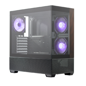 GABINETE COOLER MASTER ELITE 690 WOOD ATX VIDRO PANORAMICO 3 FANS ARGB PRETO | E690-KHNN-S00