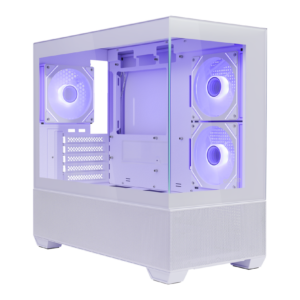 GABINETE COOLER MASTER ELITE 490 MICRO-ATX VIDRO PANORAMICO 3 FANS ARGB BRANCO | E490-WHNN-S00
