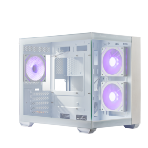 GABINETE COOLER MASTER ELITE 481 WOOD MICRO-ATX VIDRO PANORAMICO 3 FANS ARGB BRANCO | E481-WHNN-S00