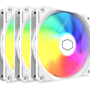 KIT 3 FAN COOLER PARA GABINETE COOLER MASTER MF120 LITE ARGB BRANCO 120MM | MFW-B2DN-173PA-R1