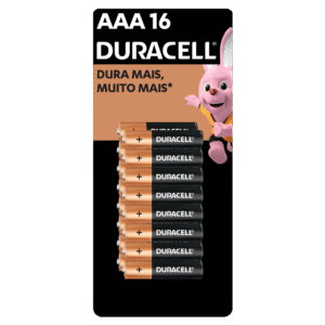 PILHA ALCALINA AAA PALITO DURACELL COM 16 UNIDADES
