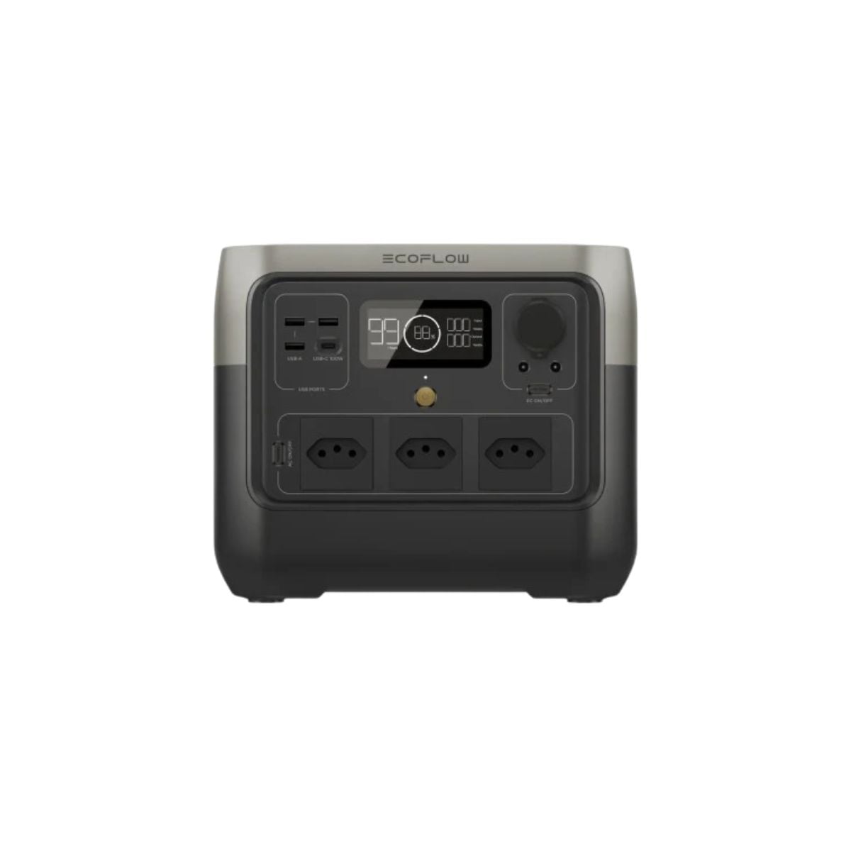 ECOFLOW RIVER 2 PRO 800W X-BOOST 1800W 768WH SAIDA 127V / ENTRADA SOLAR 220W | ZMR620-B-BR