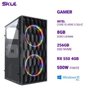 COMPUTADOR 5000 CORE I5 4590 3.3GHZ MEMÓRIA 8GB DDR3 SSD 256GB NVME RX 550 4GB FONTE 500W  WINDOWS 10 PRO