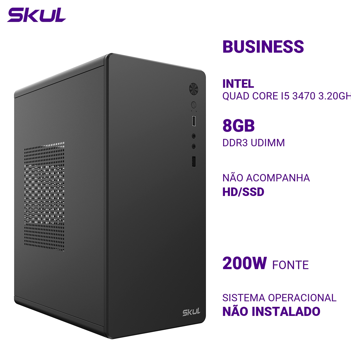 COMPUTADOR B500 QUAD CORE I5 3470 3.20GHZ MEMÓRIA 8GB DDR3 SEM HD/SSD FONTE 200W - Imagem 2