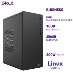 COMPUTADOR B500 QUAD CORE I5 3470 3.20GHZ MEMÓRIA 16GB DDR3 SSD 256GB NVME FONTE 200W LINUX UBUNTU