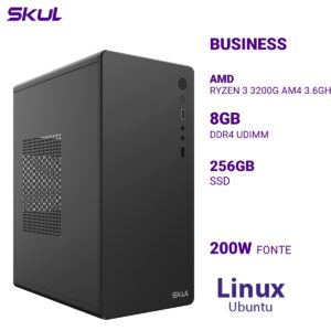 COMPUTADOR B300 RYZEN 3 3200G 3.6GHZ MEM 8GB DDR4 SSD 256GB FONTE 200W LINUX UBUNTU
