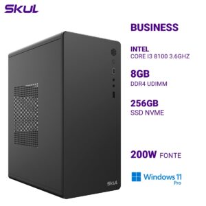 COMPUTADOR B300 CORE I3 8100 3.6GHZ MEMÓRIA 8GB DDR4 SSD 256GB NVME FONTE 200W WINDOWS 11 PRO