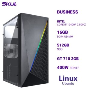 COMPUTADOR B500 CORE I5 12400F 2.5GHZ MEMÓRIA 16GB DDR4 SSD 512GB GT 710 2GB FONTE 400W LINUX UBUNTU