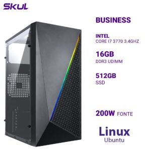 COMPUTADOR B700 CORE I7 3770 3.4GHZ MEMÓRIA 16GB DDR3 SSD 512GB FONTE 200W LINUX UBUNTU