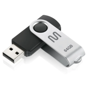 PEN DRIVE 64GB TWIST2 PRETO/PRATA PD590