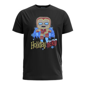 POP! TEES CAMISETA - MARVEL HOLIDAY - GINGERBREAD IRON MAN (HOMEM DE FERRO) - TAM. P