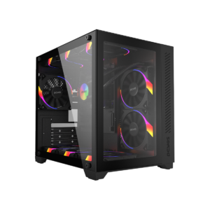 GABINETE GAMER PCYES FORCEFIELD BLACK VULCAN - GFFBVP