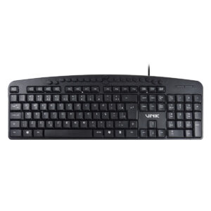 TECLADO USB MULTIMIDIA DYNAMIC 107 TECLAS + 20 TECLAS MULTIMIDIA ABNT2 RESISTENTE À ÁGUA 1.8M PRETO - DT141