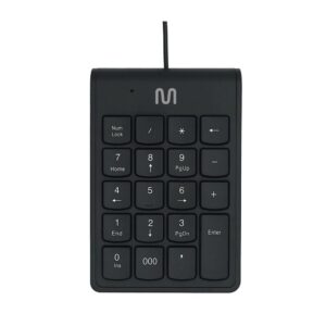 TECLADO NUMÉRICO TFN100, COM FIO, USB, CABO DE 120CM, COM TECLA 000, PRETO - TC227
