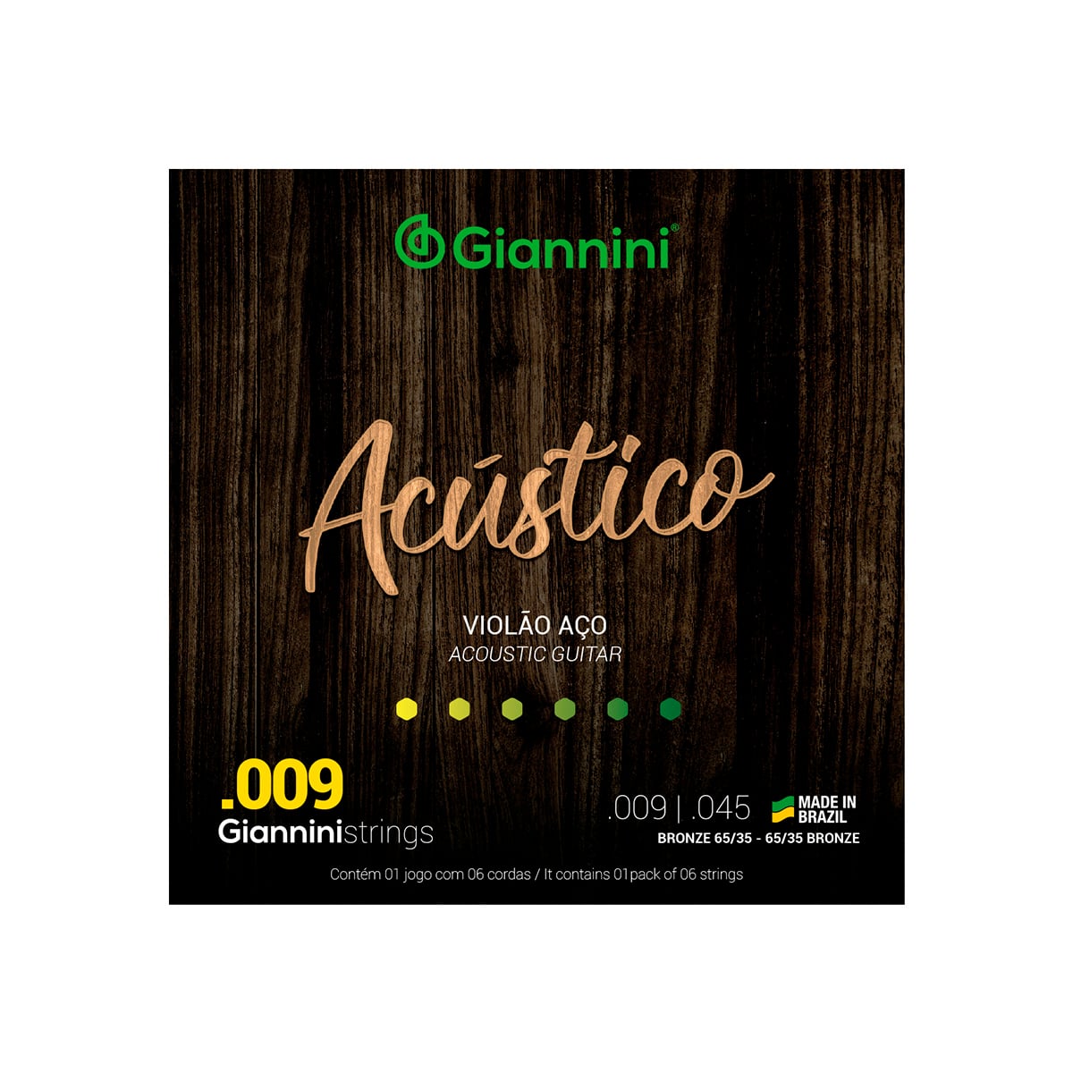 ENCORDOAMENTO PARA VIOLÃO ACÚSTICO AÇO .009 BRONZE GESWAL