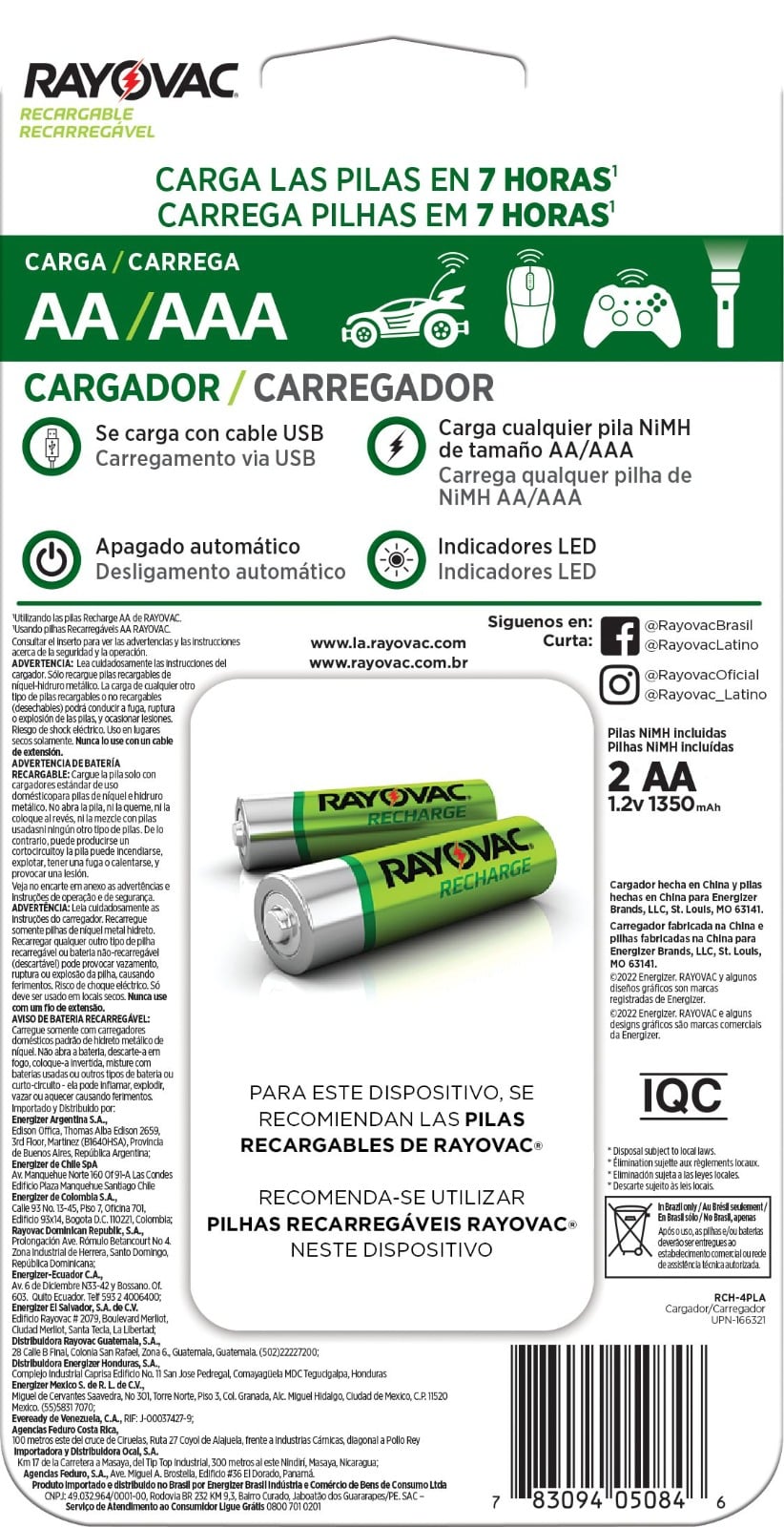 CARREGADOR DE PILHAS AA/AAA USB - SM-4 - Imagem 2