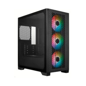 GABINETE COOLER MASTER ELITE 301 MICRO-ATX LATERAL EM VIDRO TEMPERADO 3 FANS ARGB PRETO  |  E301-KGNN-S00
