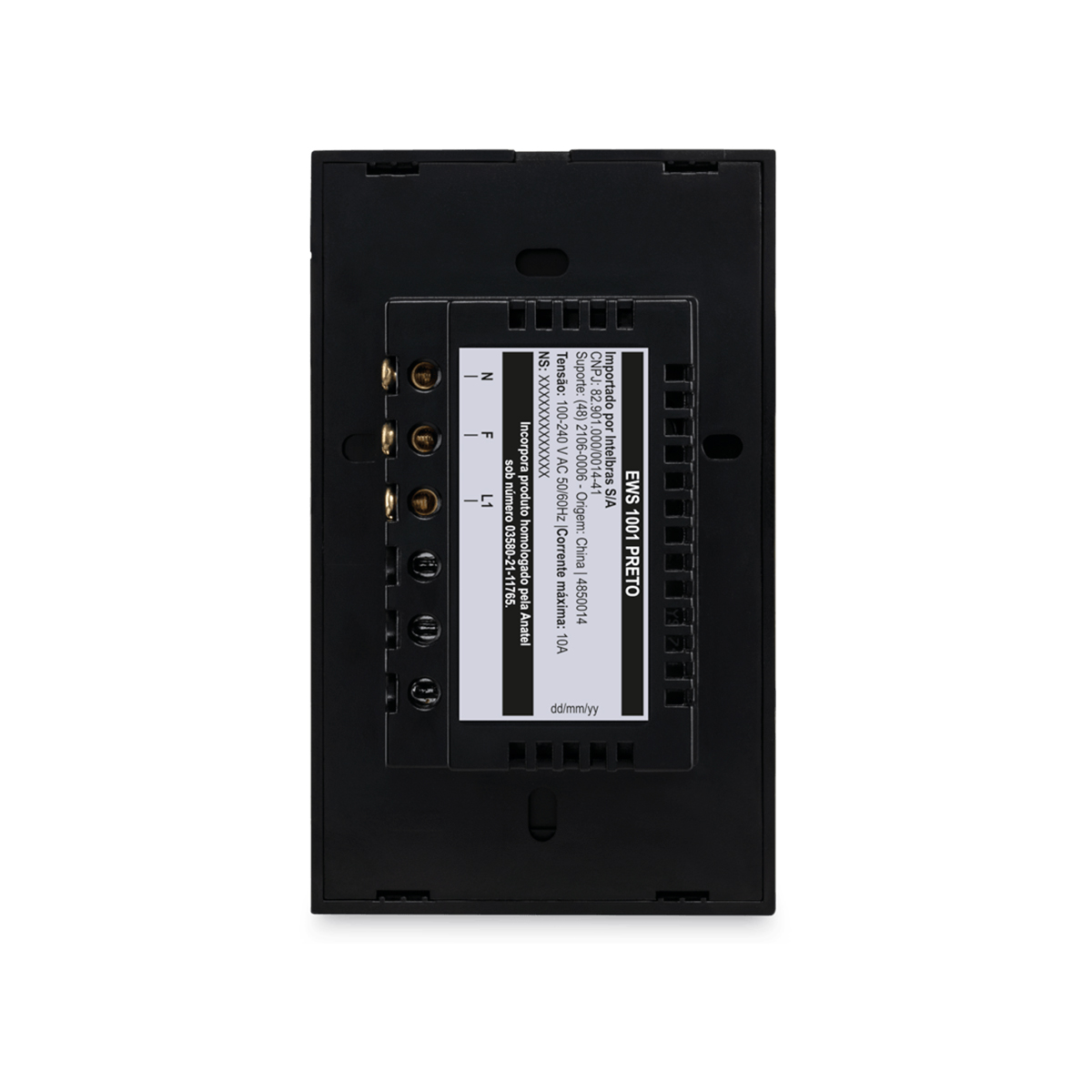 INTERRUPTOR INTELIGENTE TOUCH WI-FI 1 TECLA PRETO EWS 1001 4850014 - Imagem 4