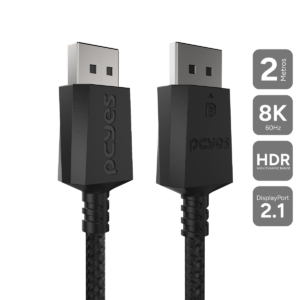 CABO DISPLAYPORT 2.1 PCYES 8K 60HZ - 2 METROS - NYLON - PDPN2-2