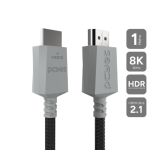 CABO HDMI PCYES ULTRA 2.1 8K 1080/144HZ - CONECTOR CINZA - 1 METRO - NYLON - PHU21P