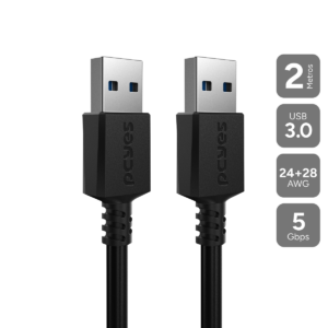 CABO DE DADOS USB A PARA USB A 3.0 28AWG - 2 METROS - PUAM3-2