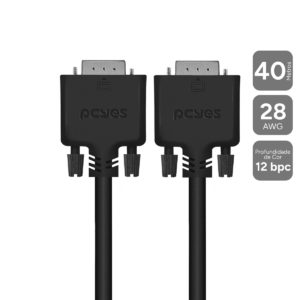 CABO DE VÍDEO VGA 3+6 15 PINOS MACHO PARA VGA 3+6 15 PINOS MACHO 28AWG PURO COBRE 40 METROS - PVM36-40