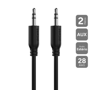 CABO AUXILIAR DE AUDIO P2 3.5MM M PARA P2 3.5MM M - 2 MTS - P35M-2