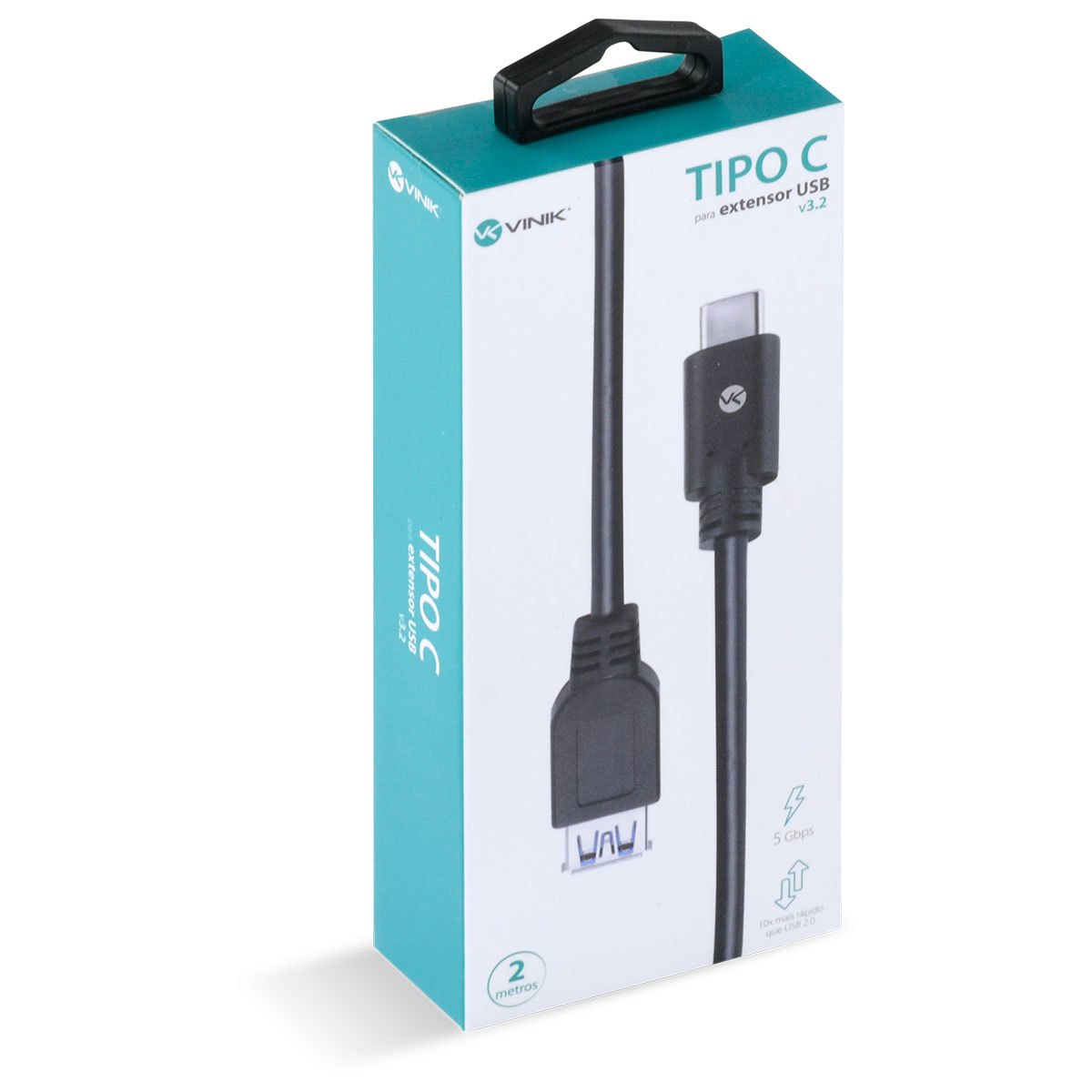 CABO USB TIPO C PARA EXTENSOR USB A FÊMEA V3.2 GEN1 5GBPS 2 METROS - C32UAF-2 - Imagem 6
