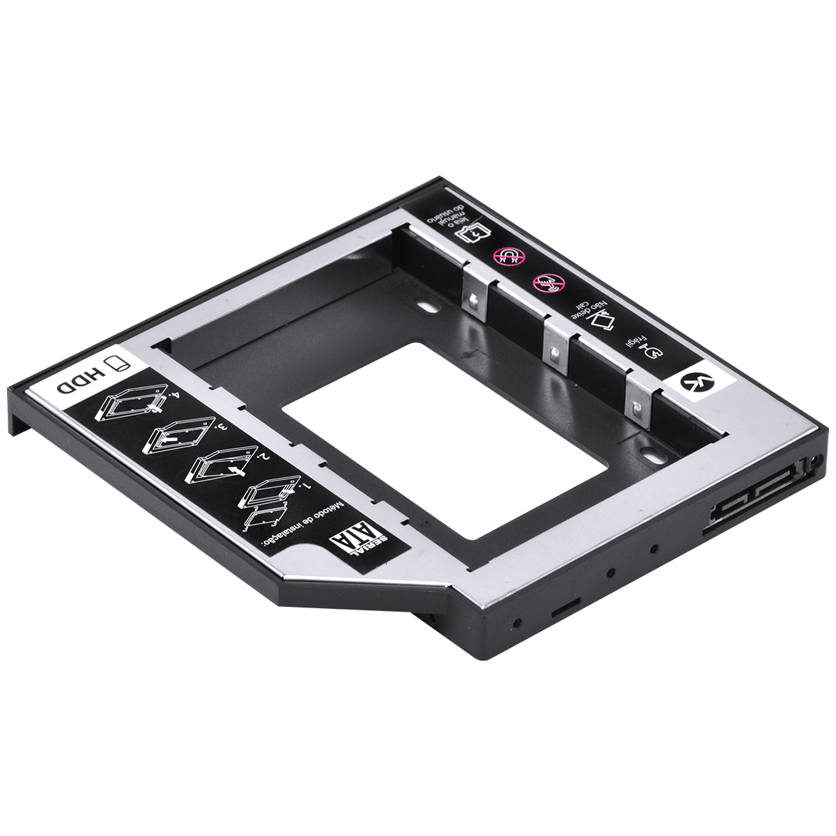 ADAPTADOR CADDY PARA HD OU SSD GAVETA DVD NOTEBOOK SATA 12.7MM AC-127 - Imagem 5