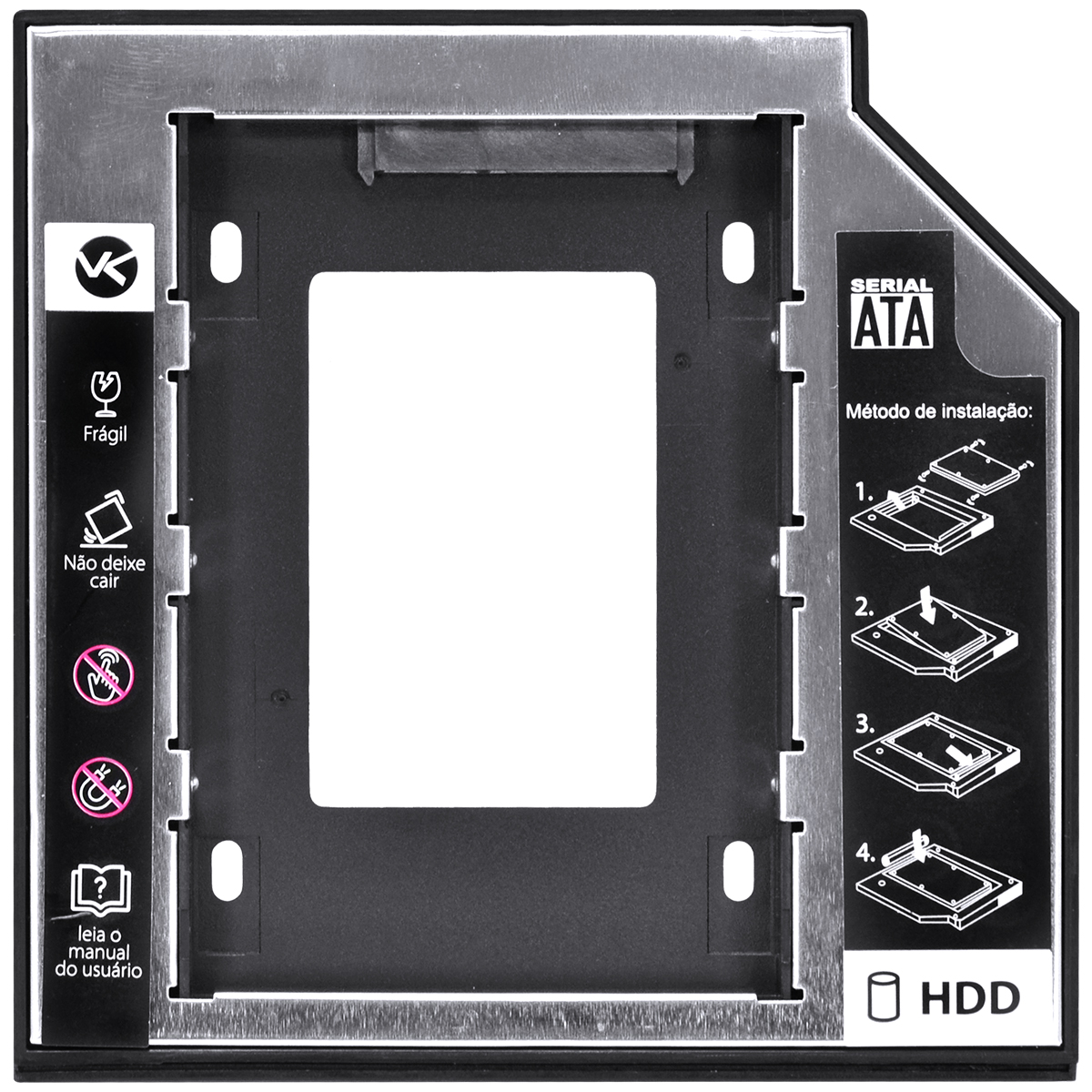 ADAPTADOR CADDY PARA HD OU SSD GAVETA DVD NOTEBOOK SATA 12.7MM AC-127 - Imagem 6