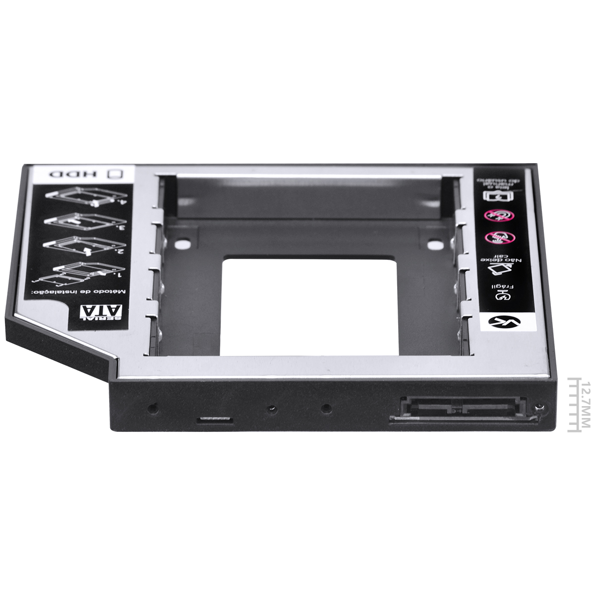 ADAPTADOR CADDY PARA HD OU SSD GAVETA DVD NOTEBOOK SATA 12.7MM AC-127 - Imagem 8