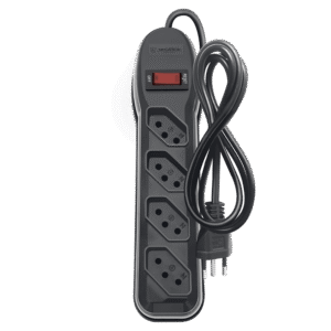 FILTRO DE LINHA CIRCUIT BREAKER 4 TOMADAS PP 3X0,75 1M PRETO