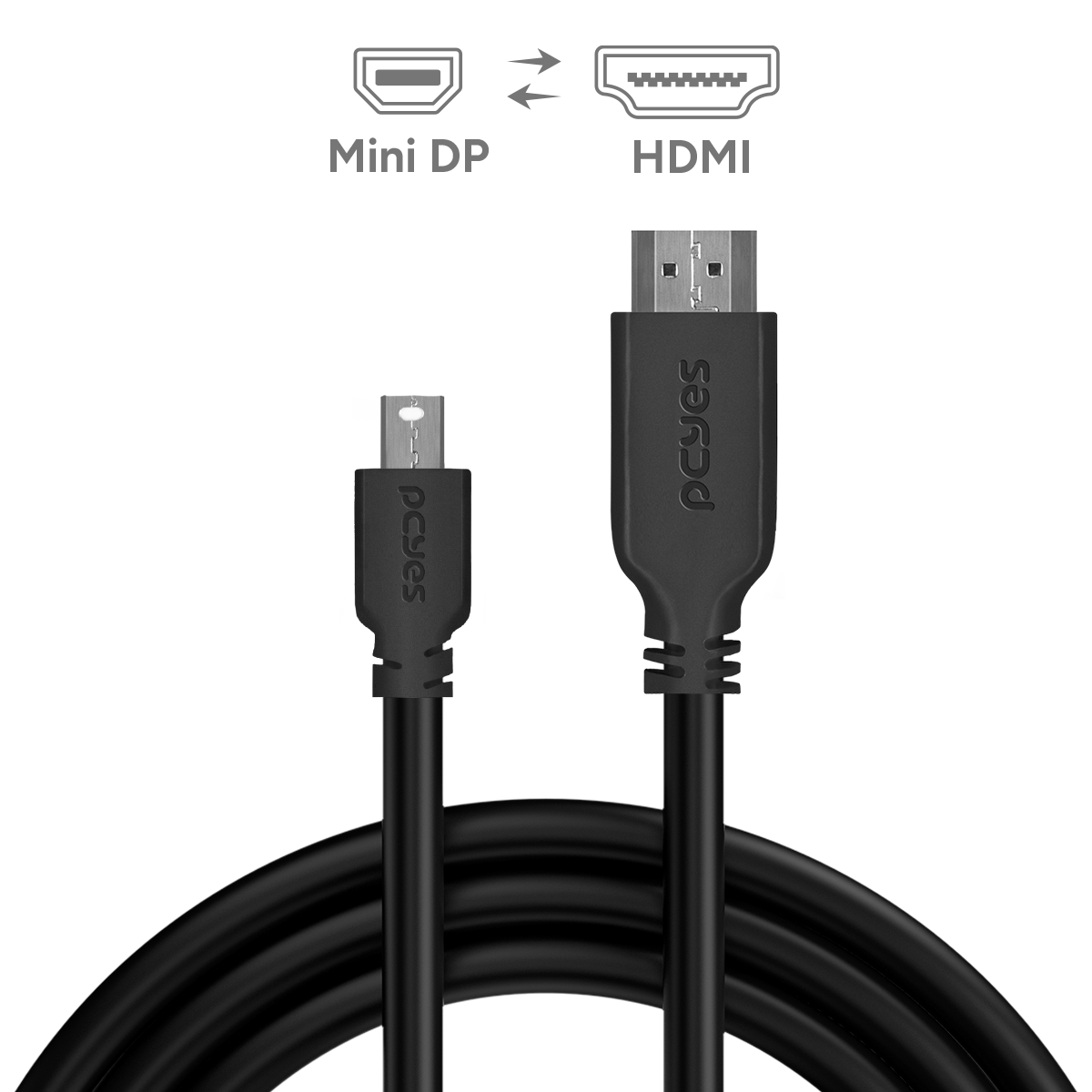 CABO MINI DISPLAYPORT MACHO PARA HDMI 2.0 MACHO 2 METROS - PMDPH-2 - Imagem 2
