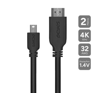 CABO MINI DISPLAYPORT MACHO PARA HDMI 2.0 MACHO 2 METROS - PMDPH4K-2