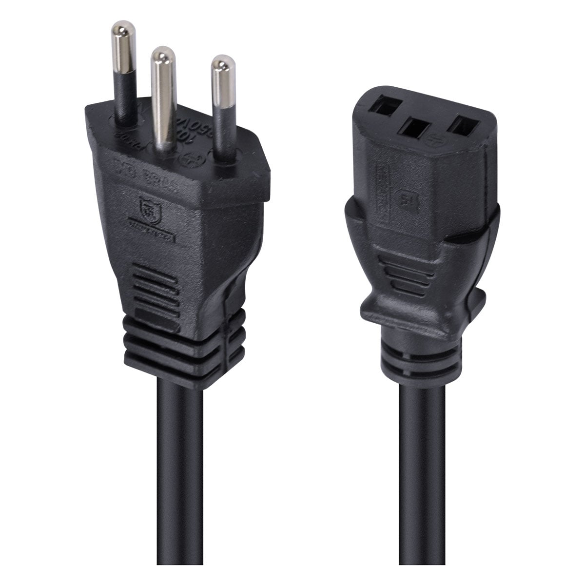 CABO DE FORÇA TRIPOLAR PARA FONTE 3X0,75 MM 250V - 2 MTS (10 UN)