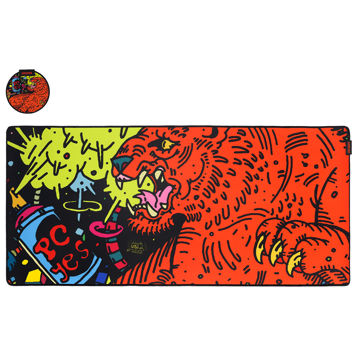MOUSE PAD GAMER PCYES TIGER EXTENDED - 900 X 420MM - PMT90X42