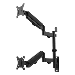 SUPORTE DE PAREDE PARA 2 MONITORES DE 17 A 32" VERTICAL COM MOLA MECÂNICA - PLMSM05A