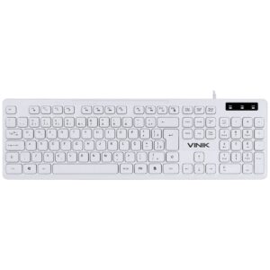 TECLADO USB MULTIMIDIA SLIM BRANCO - TECLAS CHOCOLATE - CABO 1.8M - VINIK - TCB200
