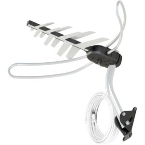 ANTENA TV DIGITAL EXTERNA 4 EM 1 VHF/UHF/FM/HDTV DTV-3000, COMPLETA, COM MASTRO E CABOS 15 METROS