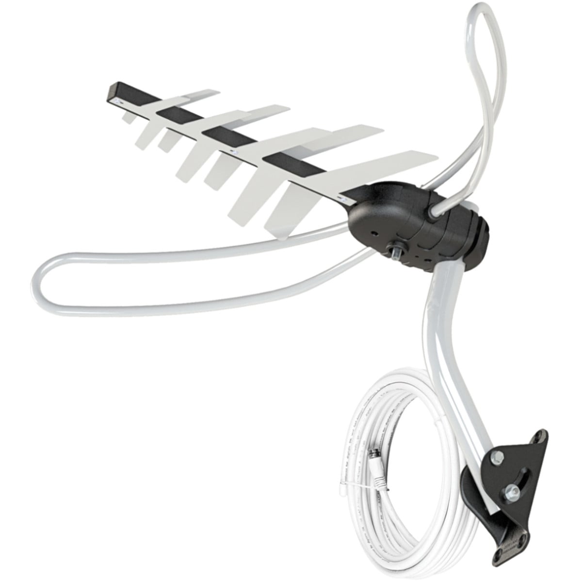 ANTENA TV DIGITAL EXTERNA 4 EM 1 VHF/UHF/FM/HDTV DTV-3000, COMPLETA, COM MASTRO E CABOS 15 METROS